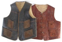 Two Vintage Leather Cowboy Vests