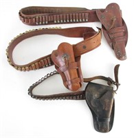 Three Cowboy Belts and Holsters