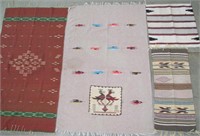 Group of Handmade Area Rugs and Mat