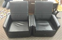 2 Black Leather  Game Chairs