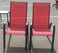 2 Red Patio Chairs