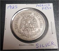 1925 Silver Mexico Peso