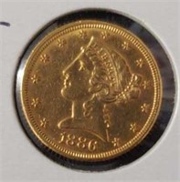 1886 Five Dollar Liberty Head Gold Coin