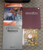 (4) State Quarter Coin Books w/ Quarters
