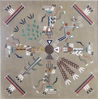 Framed Native American Sand Art