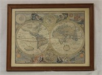 Wooden Framed Map of the World