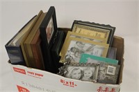 Box Lot of Photo Albums & Picture Frames