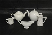 White Teapots, Pitchers & Gravy Boat