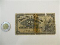 1 Billet de 25 Cents du Canada de 1900