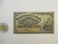 1 Billet de 25 Cents du Canada de 1900