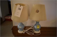 Pair of blue table lamps