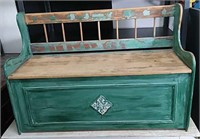 Green Wooden Bench Box