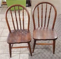 2 wood child's chairs
