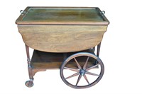 Antique Mahogany Drop Leaf Tea Cart