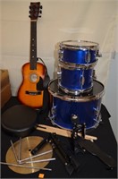 First Act Childs Drum Set & Acoustic Guitar