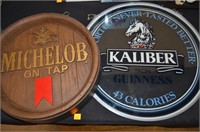 Guinness Kaliber & Michelob Bar Signs