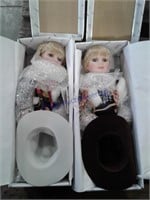 2 duckhouse porcelain dolls