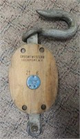 Vintage Crosby Western 21-6 Wood Block Tackle
