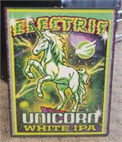 Framed Electric Unicorn Beer Sign