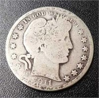 1911-P U.S. Barber Half Dollar