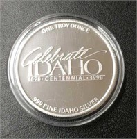 1990 Idaho Centennial Silver Round