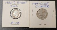 1952-D Dime & 1944 Quarter