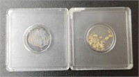 2 Plastic Holders of Placer Gold