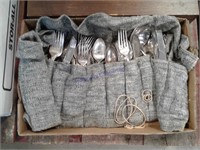 Rogers Bros Eternally Yours silverware in cloth