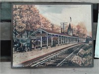 Blueridge train station wood picture, approx 12x15