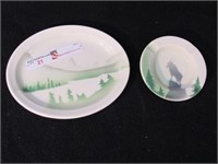 2 PIECES GREAT NORTHERN RAILWAY ASH TRAY & PLATTER