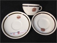 3 PIECE CANADIAN NATIONAL RR CUP W/ 2 SAUCERS