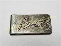 STERLING SILVER SIGNED RB ENGRAVED MONEY CLIP