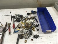 Tray of Brass Fittings, Gauges, etc.