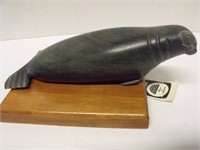 Inuit Soapstone Carving of Sea, Signed