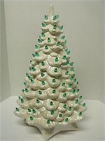 Vintage Ceramic Christmas Tree w/ Green Lights