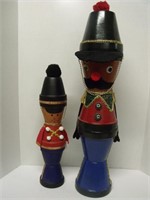 Pair of Terracotta Pot Xmas Soldiers