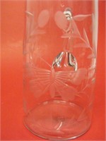 Etched Glass Pitcher w/ Butterfly