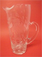 Vintage Cornflower Glass Water Pitcher