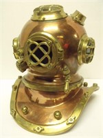 Brass and Copper Diver's Helmet Replica