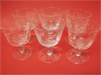 Lot of 6 Vintage Cornflower Stemware Glasses