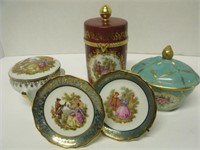 Grouping of 5 Limoges Pieces