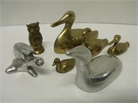 Grouping of Brass and Pewter Animals
