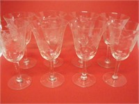 8 Cornflower Glass Wine Stemware