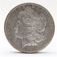1897-S Morgan Silver Dollar - AU