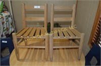 2 kids wooden chairs