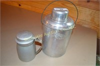 Aluminum water can, syrup pitcher