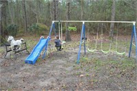 Swing Set and and Plastic Horse
