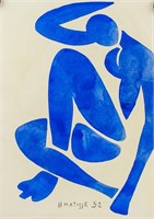 After Henri Matisse Watercolor French Figure