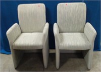 Set Of 2 Whitish / Green  Chairs