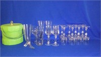 Vintage Ice Bucket And Glasses